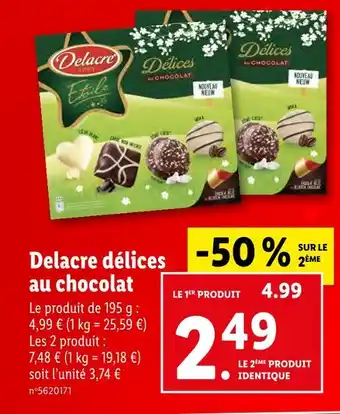 Lidl Delacre Delacre délices au chocolat offre