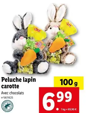 Lidl FIZZY Peluche lapin carotte offre
