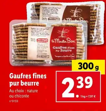 Lidl le moulin bon Gaufres fines pur beurre offre