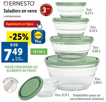 Lidl Ernesto Saladiers en verre offre