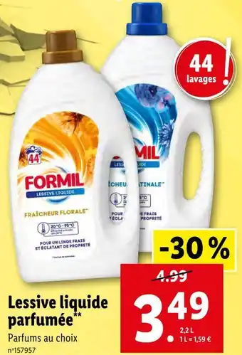 Lidl FORMIL Lessive liquide parfumée offre