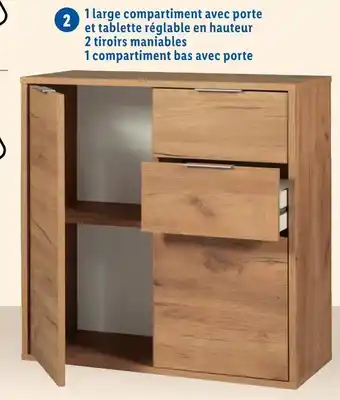 Lidl LIVARNO HOME 2 tiroirs 2 compartiments offre
