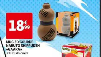 Auchan ABYSTYLE MUG 3D GOURDE NARUTO SHIPPUDEN GAARA offre