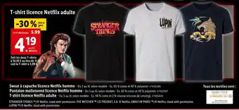 Lidl Netflix T-shirt licence adulte offre