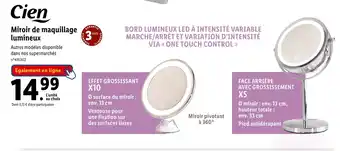 Lidl Cien Miroir de maquillage lumineux offre