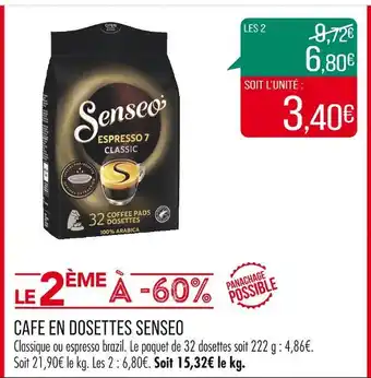 Match SENSEO CAFE EN DOSETTES offre
