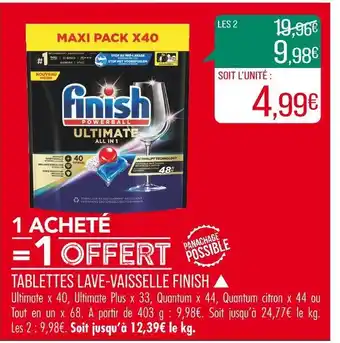 Match FINISH TABLETTES LAVE-VAISSELLE offre