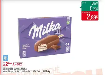 Match MILKA BÂTONNETS GLACÉS offre