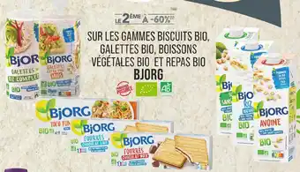 Match BJORG LE 2ÈME À -60% SUR LES GAMMES BISCUITS GALETTES BIO, BOISSONS VÉGÉTALES BIO ET REPAS BIO BJORG offre