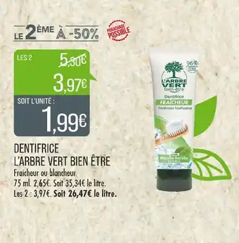 Match L’ARBRE VERT DENTIFRICE BIEN ÊTRE offre