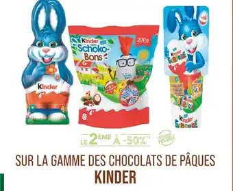 Match KINDER LE 2ÈME À -50% SUR LA GAMME DES CHOCOLATS DE PÂQUES KINDER offre