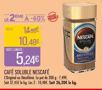 Match NESCAFÉ CAFÉ SOLUBLE offre