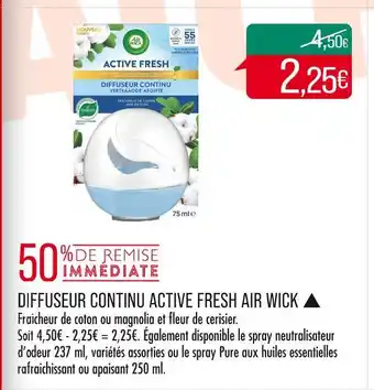 Match AIR WICK DIFFUSEUR CONTINU ACTIVE FRESH offre