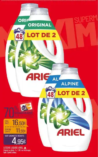 Match ARIEL LESSIVE LIQUIDE ▲ offre