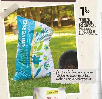 La Foir'Fouille TERDOR TERREAU UNIVERSEL 20L offre