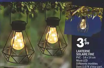 La Foir'Fouille LANTERNE SOLAIRE FINE offre