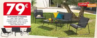 La Foir'Fouille SALON MADERE 4 PERSONNES offre