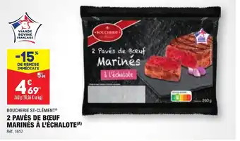 ALDI 2 PAVÉS DE BŒUF MARINÉS À L'ÉCHALOTE(A) offre