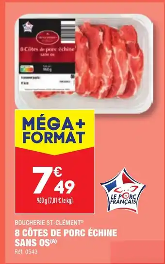 ALDI 8 CÔTES DE PORC ÉCHINE SANS OS (A) offre