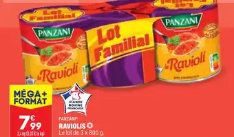 ALDI RAVIOLIS Le lot de 3 x 800 g. offre