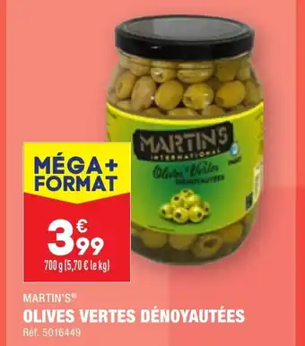 ALDI OLIVES VERTES DÉNOYAUTÉES offre