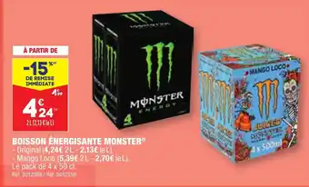 ALDI BOISSON ÉNERGISANTE MONSTERⓇ offre