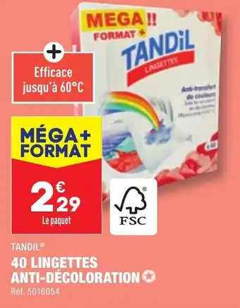 ALDI 40 LINGETTES ANTI-DÉCOLORATION offre