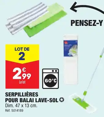 ALDI SERPILLIÈRES POUR BALAI LAVE-SOL offre