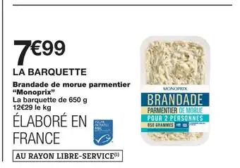 Monoprix Monoprix Brandade de morue parmentier offre
