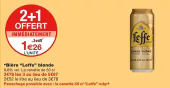 Monoprix Leffe Bière blonde offre