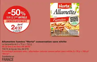 Monoprix Herta Allumettes fumées conservation sans nitrite offre