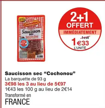 Monoprix Cochonou Saucisson sec offre