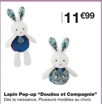 Monoprix Doudou et Compagnie Lapin Pop-up offre