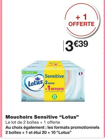 Monoprix Lotus Mouchoirs Sensitive offre