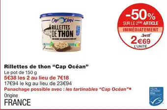 Monoprix Cap Océan Rillettes de thon offre
