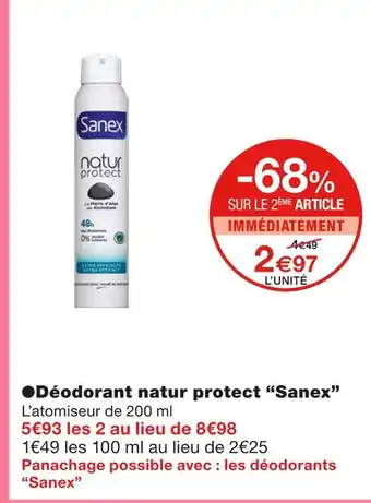Monoprix Sanex Déodorant natur protect offre