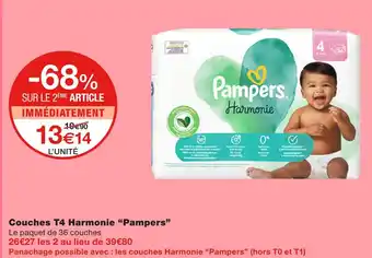 Monoprix Pampers Couches T4 Harmonie offre