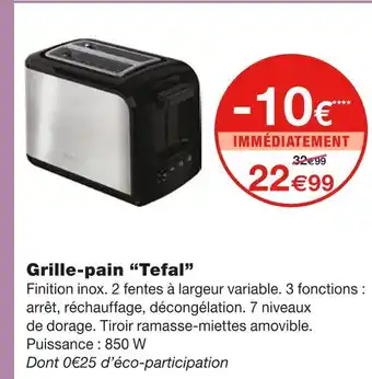 Monoprix Tefal Grille-pain offre