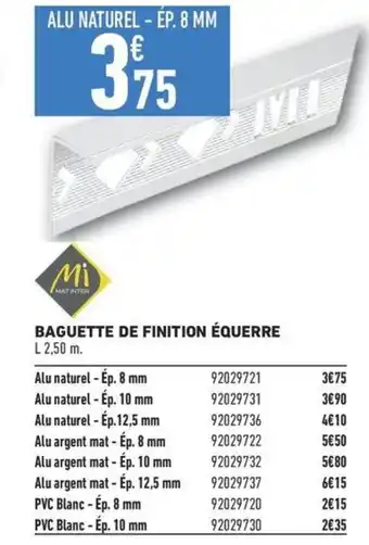 Brico Cash BAGUETTE DE FINITION ÉQUERRE offre