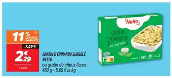 Netto GRATIN D'ÉPINARDS SURGELÉ NETTO offre