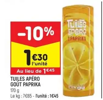 Leader Price TUILES APÉRO GOÛT PAPRIKA offre