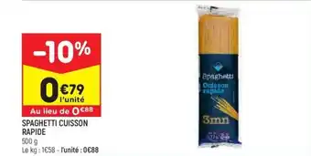 Leader Price SPAGHETTI CUISSON RAPIDE offre