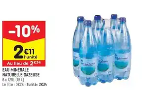 Leader Price EAU MINÉRALE NATURELLE GAZEUSE offre