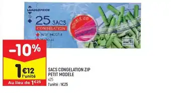 SACS CONGELATION ZIP PETIT MODELE x25