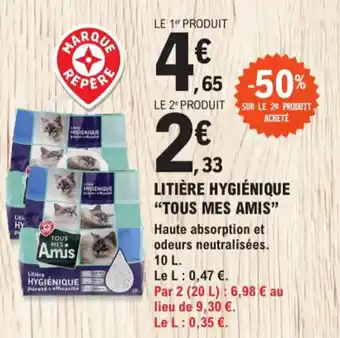 LITIÈRE HYGIÉNIQUE "TOUS MES AMIS"