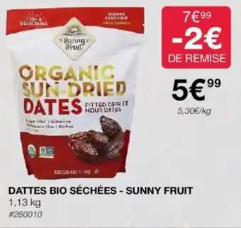 Costco DATTES BIO SÉCHÉES - SUNNY FRUIT 1,13 kg offre