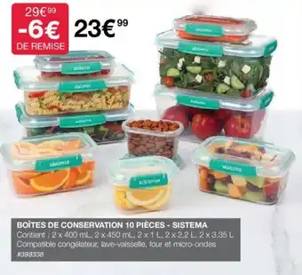 Costco BOÎTES DE CONSERVATION 10 PIÈCES - SISTEMA offre