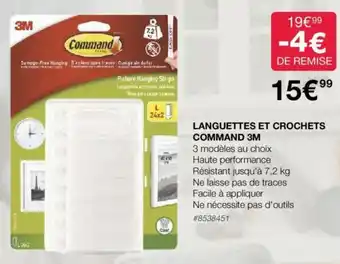 LANGUETTES ET CROCHETS COMMAND 3M