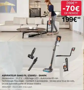 Costco ASPIRATEUR SANS FIL IZ300EU - SHARK offre