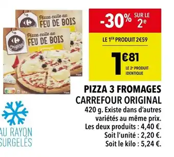 Supeco PIZZA 3 FROMAGES CARREFOUR ORIGINAL 420 g. offre